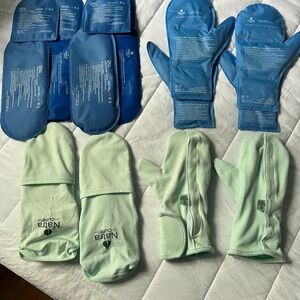 Cooling gloves and socks with extra cold packs.